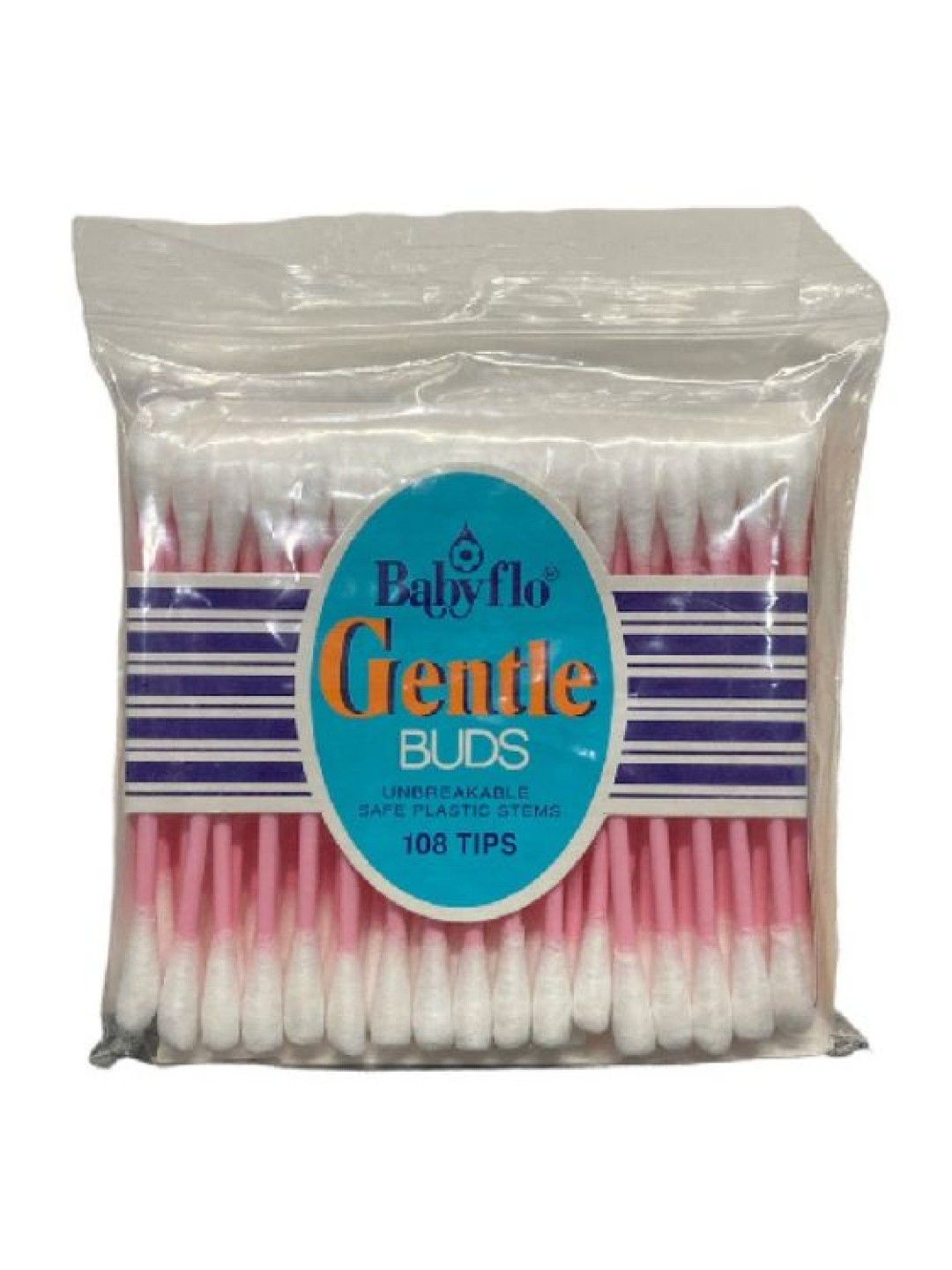 Babyflo Gentle Buds Pink Plastic Stem (108 tips- Image 1)