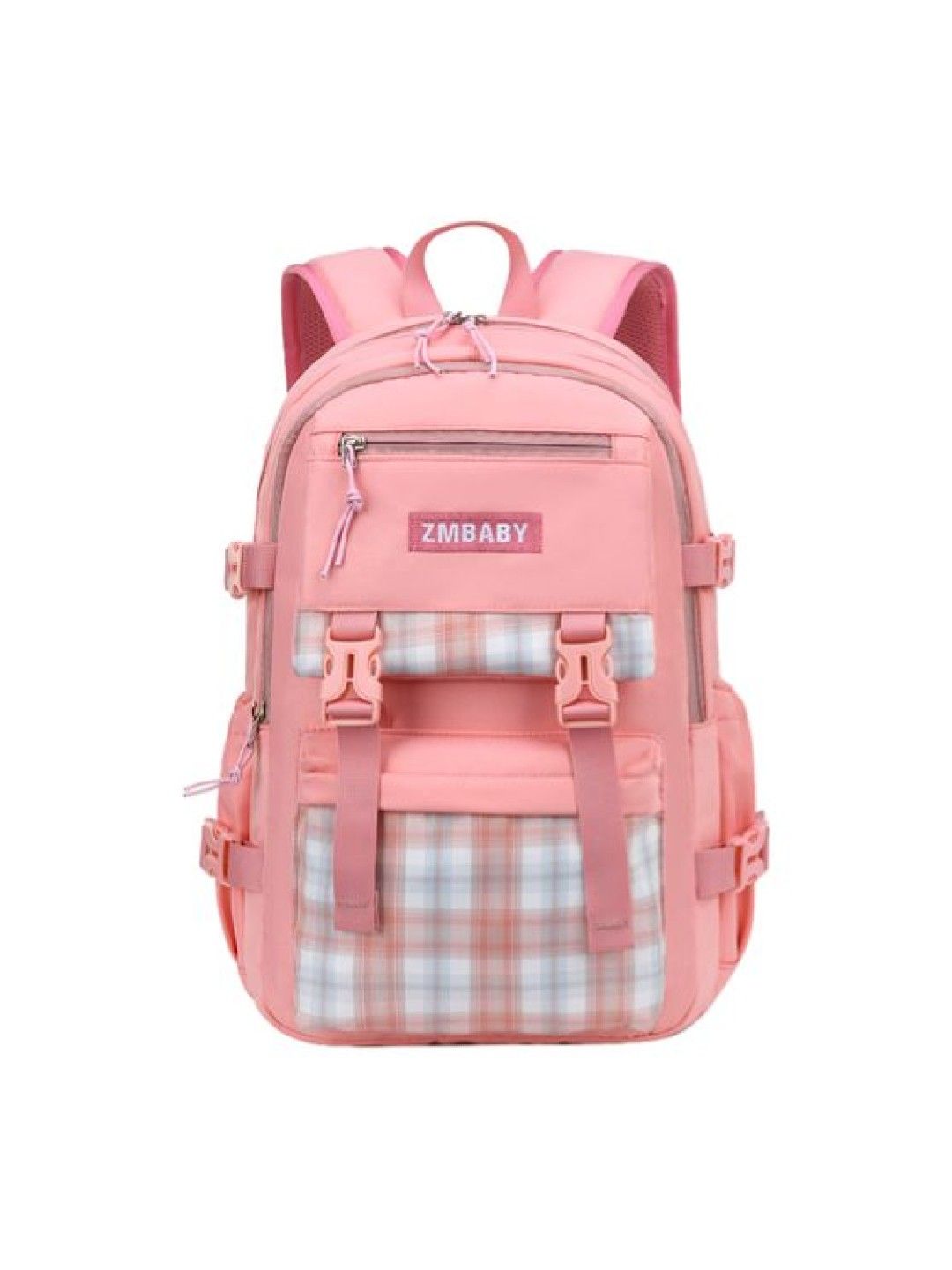 Seams 195 Checkered Backpack (Pink- Image 1)