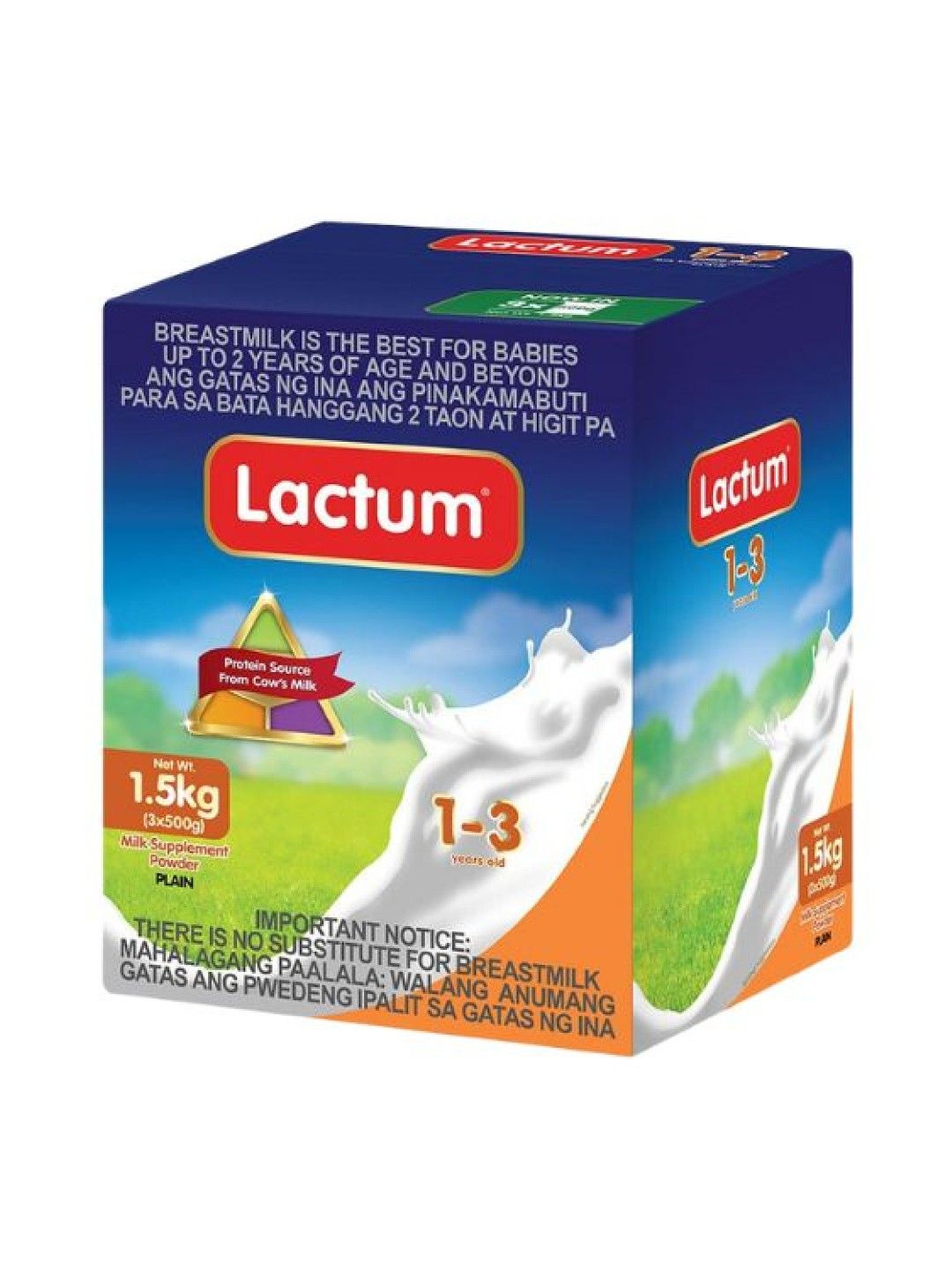 Lactum Plain Milk Supplement Powder 1-3 Years Old (1.5kg)