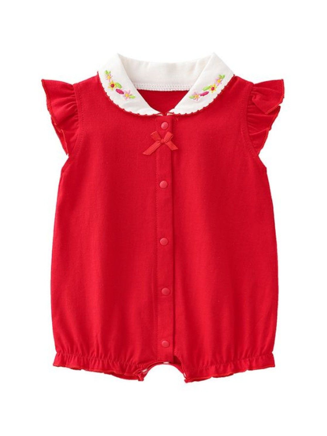 Cottonkind Plain Red Romper (Red- Image 1)