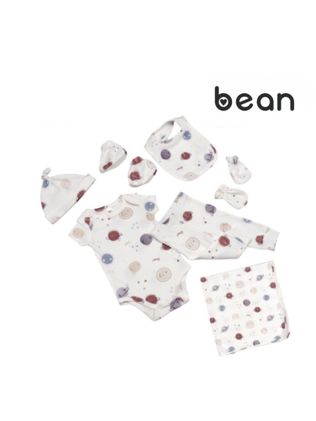 bean fashion Baby Wear Gift Set 7 pcs Planets + Free Baby Wipes Sakura Scent (100s) (No Color- Image 2)