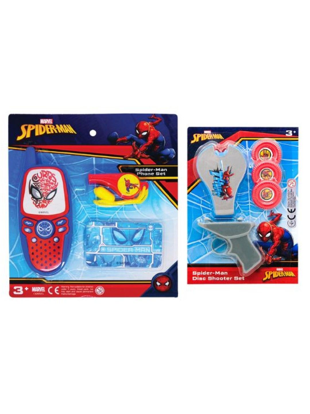 Marvel Spiderman Play Phone with Whistle and Collectible Cards and Disc Shooter Set (No Color- Image 1)