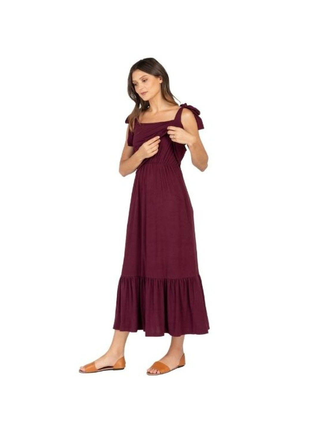 Rocketmom Anne Maternity and Nursing Dress (Plum- Image 2)