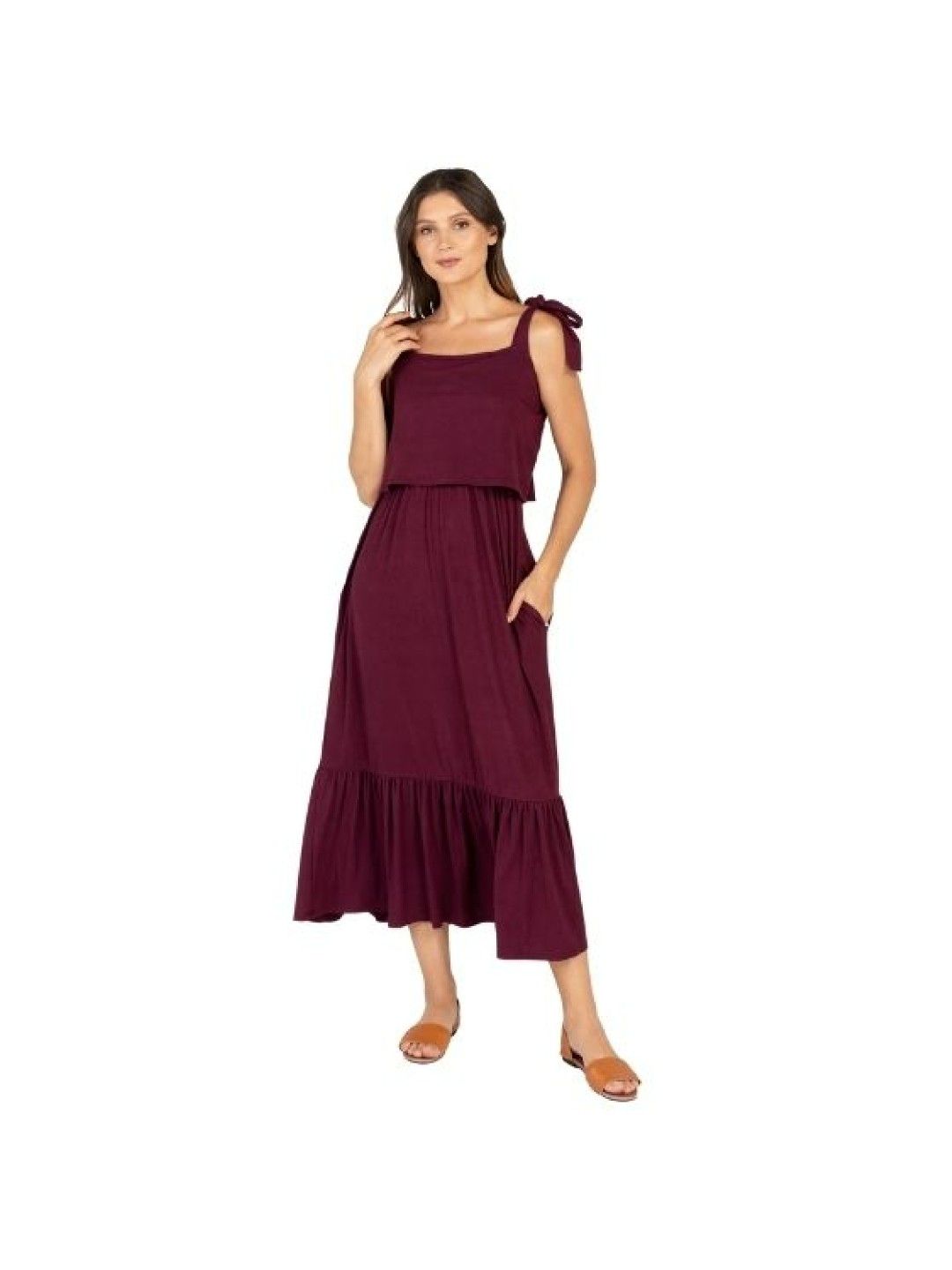 Rocketmom Anne Maternity and Nursing Dress (Plum- Image 3)