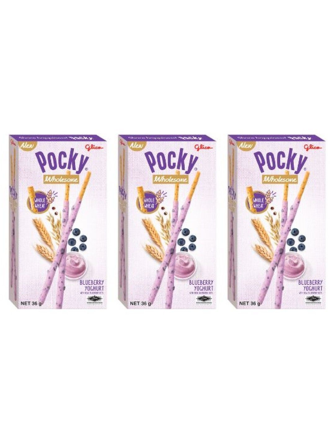 Pocky Wholesome Blueberry Yoghurt Biscuit Sticks (Bundle of 3) (No Color- Image 1)