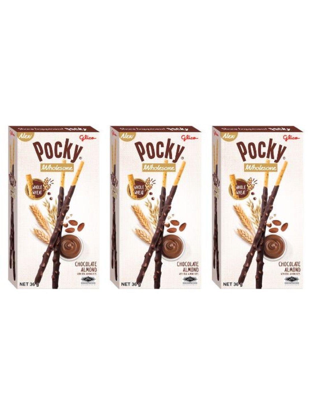 Pocky Wholesome Chocolate Almonds Biscuit Sticks (Bundle of 3) (No Color- Image 1)