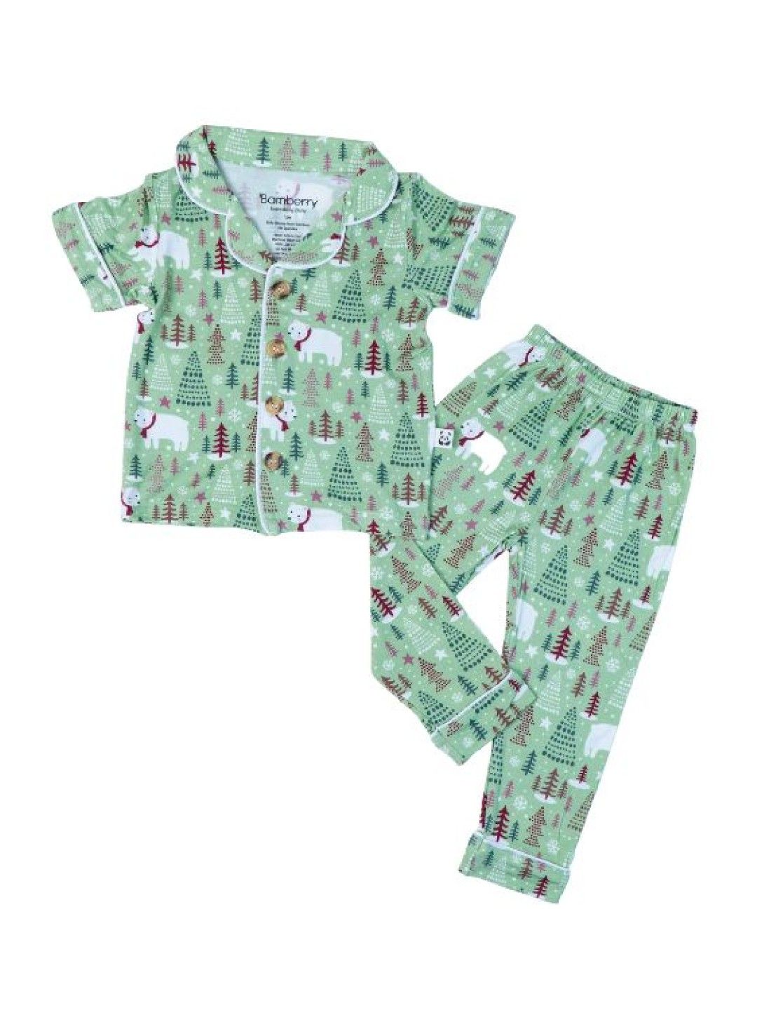 Bamberry Baby Short Sleeves Button Down PJ Set (Polar Bear) (No Color- Image 1)
