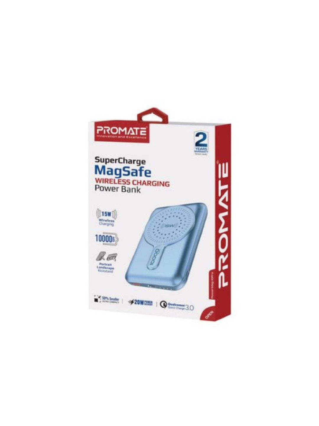 Promate PowerMag-10Pro SuperCharge MagSafe Wireless Charging Power Bank (Blue- Image 2)