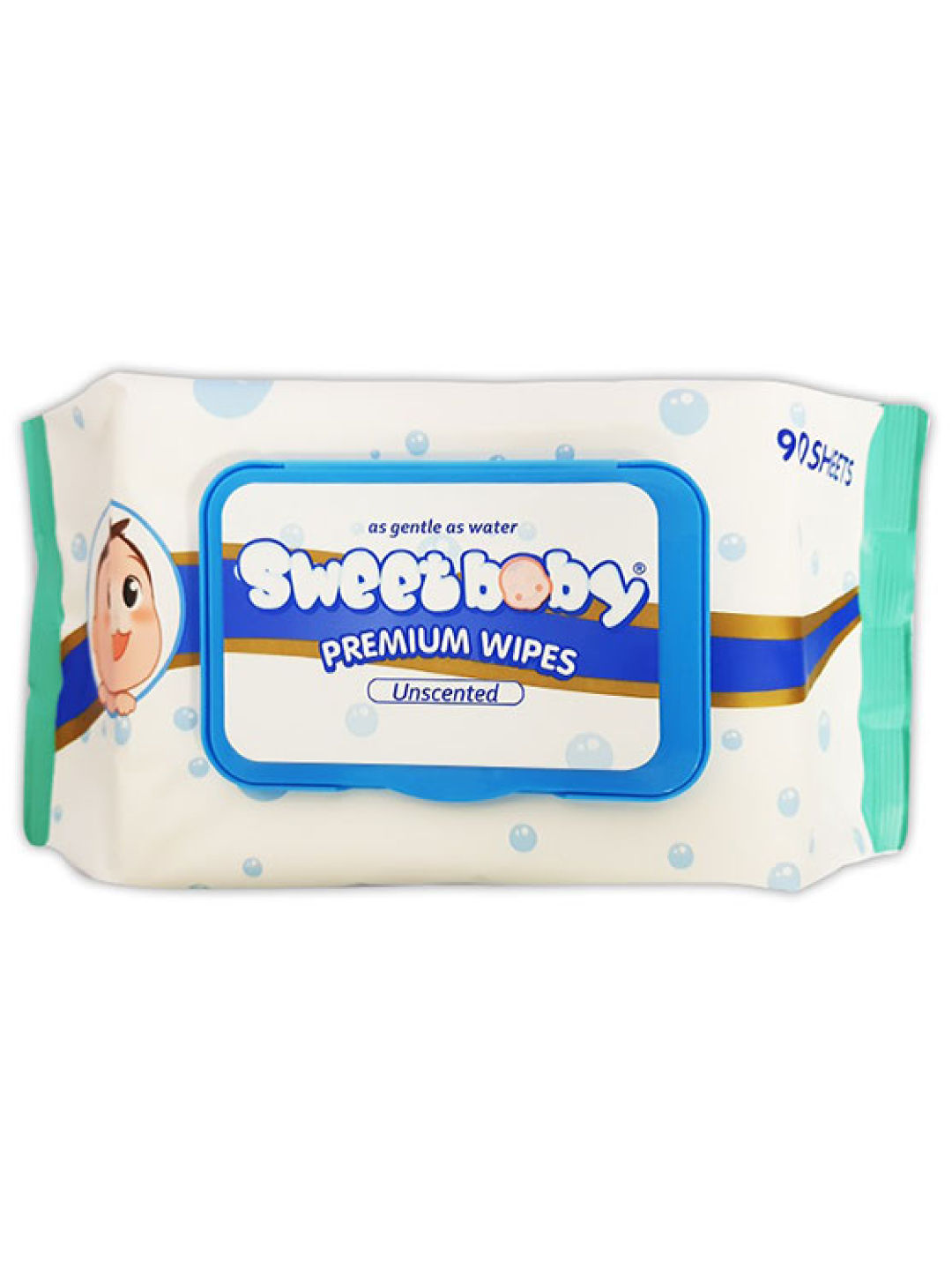 Sweetbaby Premium Wipes Unscented 90's (3-Pack)