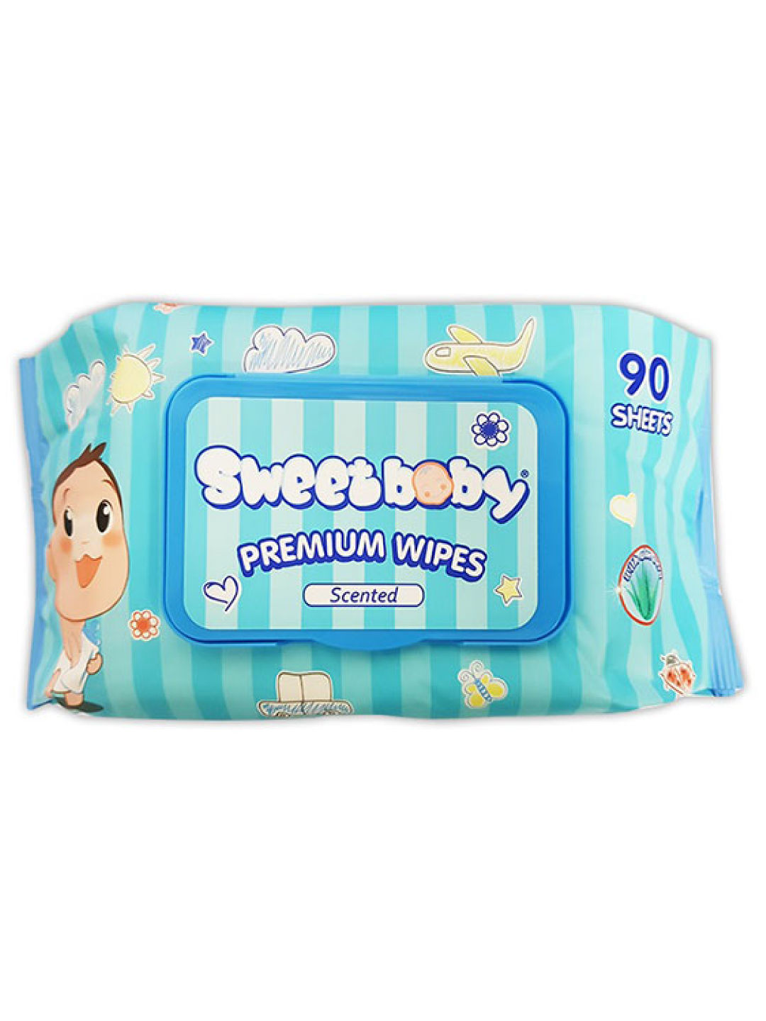 Sweetbaby Premium Wipes with Aloe 90's (3-Pack)