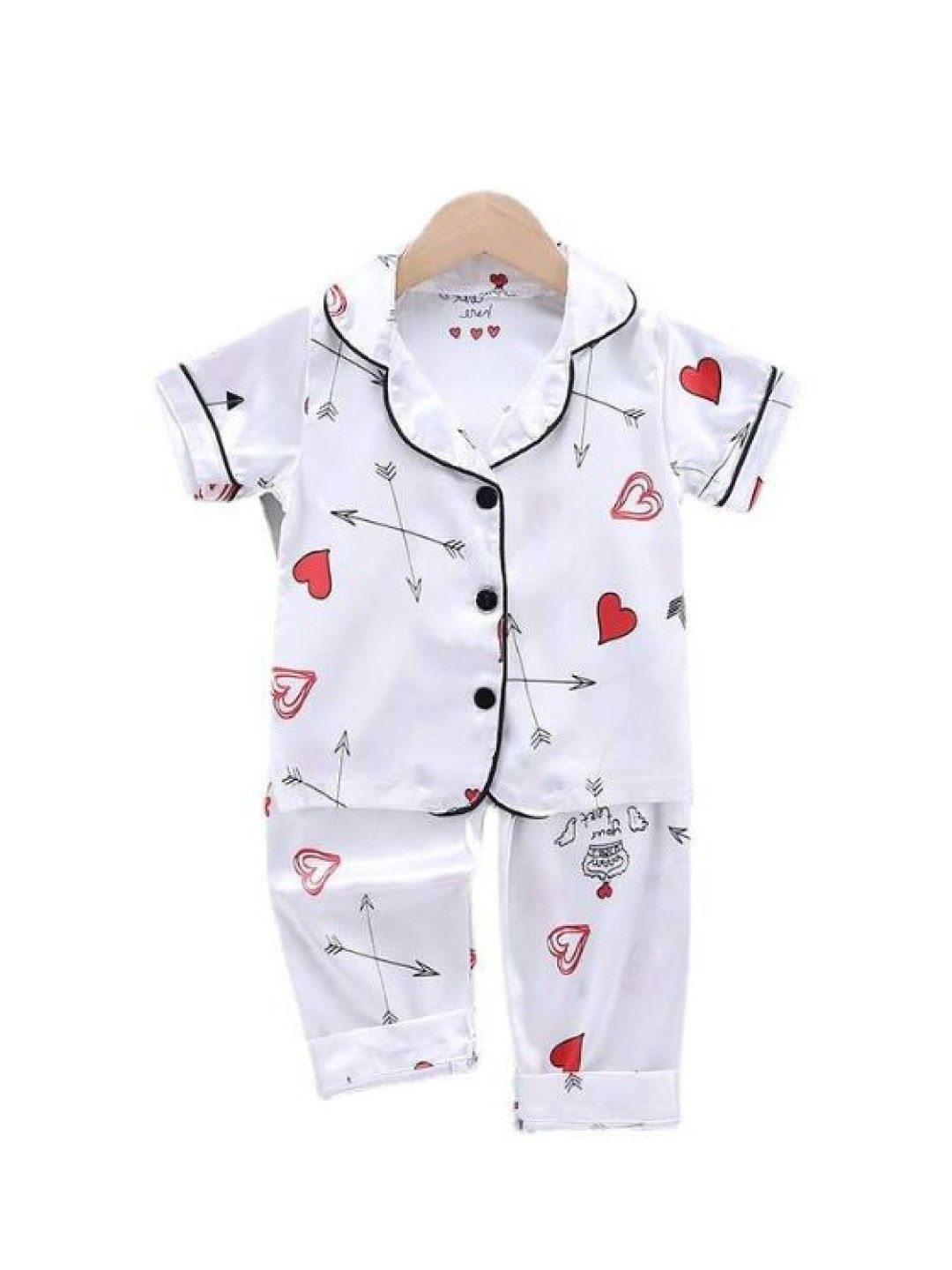 Seams 195 Printed Hearts Satin Pajama Set