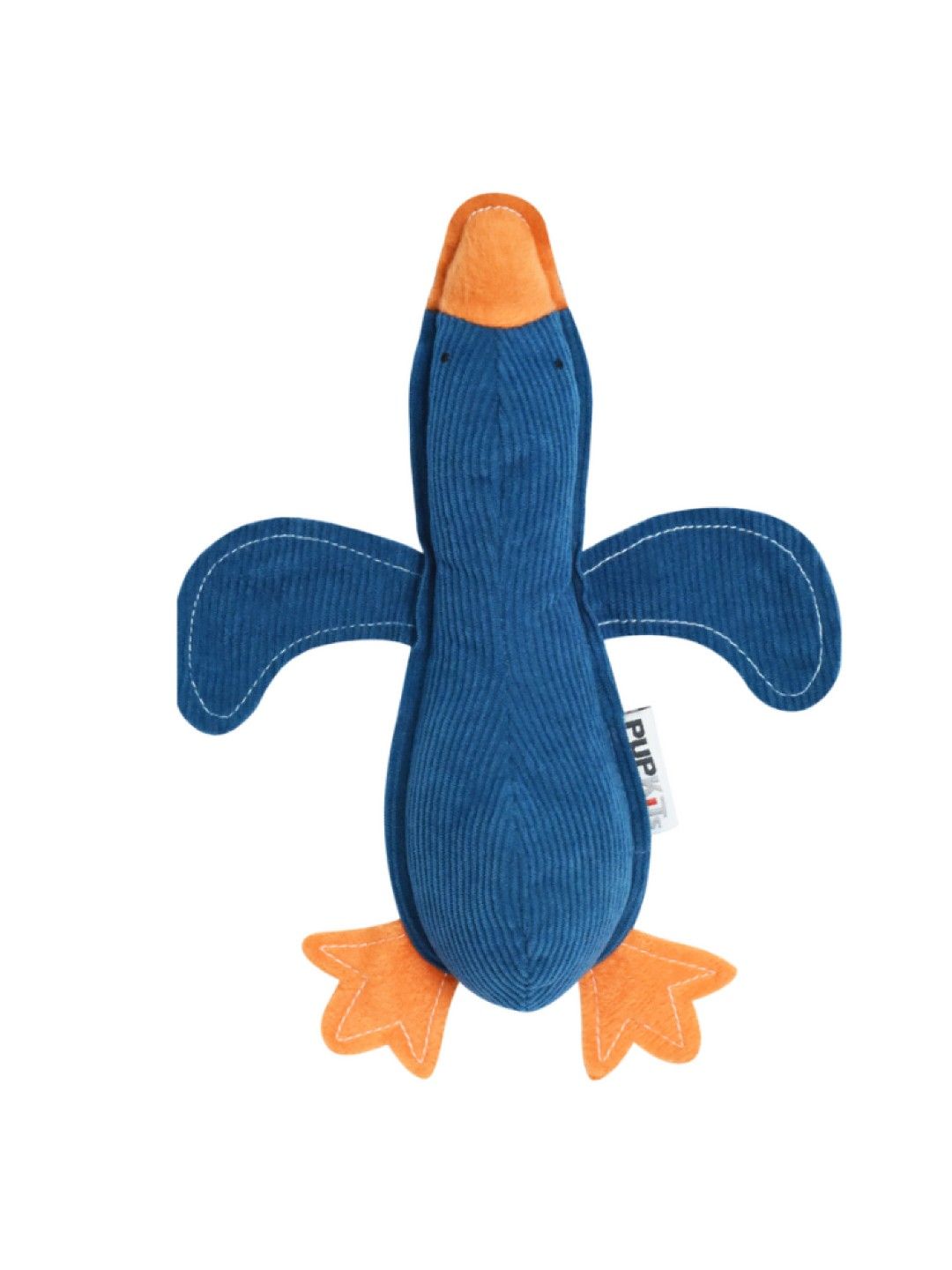 PUPKITS Corduroy Duckie Squeaker - Dog toy (Blue- Image 3)