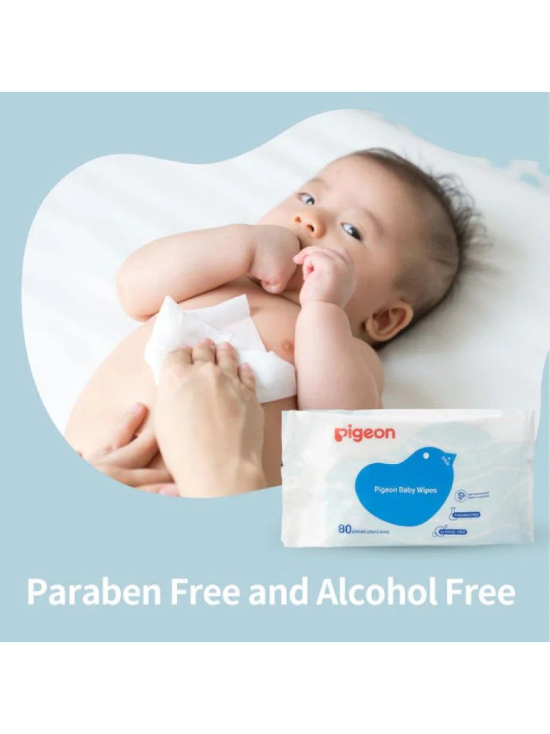 Pigeon Baby Wipes 80s Water Base Refill (PIC) (White- Image 2)