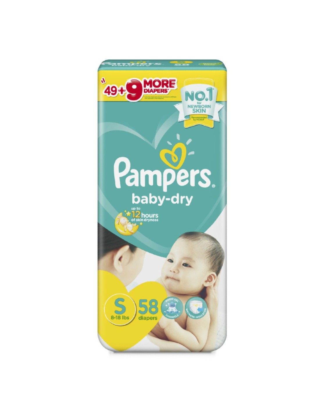 Pampers Baby Dry Taped Small 58s x 1 pack (58 pcs)