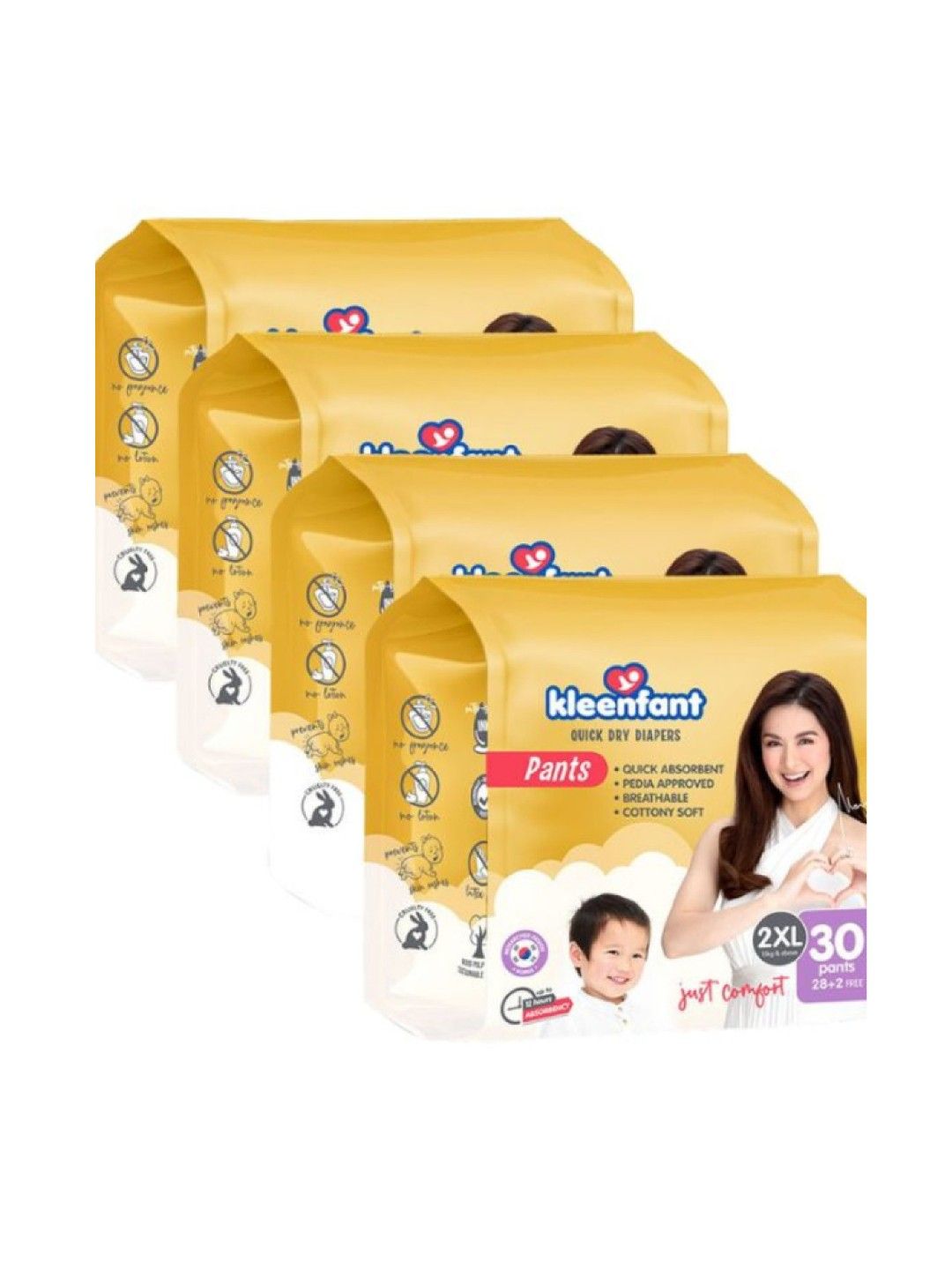 Kleenfant Diaper Pull Up Pants XXL (30 pcs) Pack of 4 (No Color- Image 1)