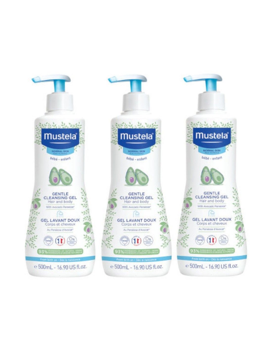 Mustela Gentle Cleansing Gel 500ml (3-pack)