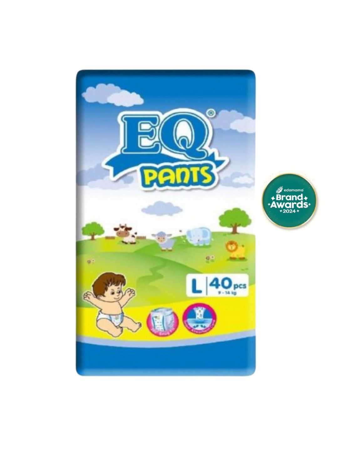 EQ Diapers and Wipes Pants Jumbo Pack Pants Diaper Large (40 pcs) (No Color- Image 1)