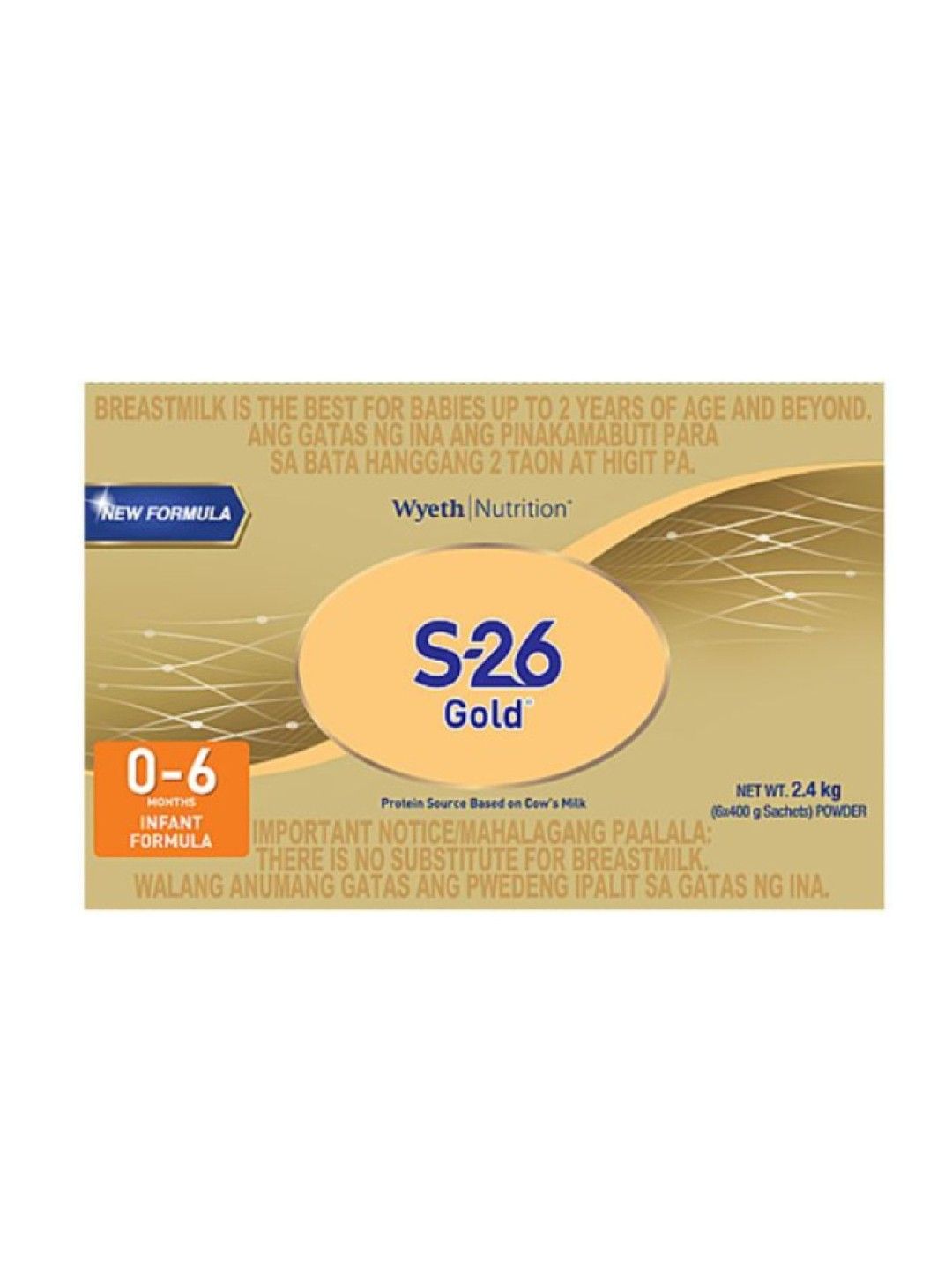 S-26 Gold One Milk Formula for 0-6 Months (2.4kg)