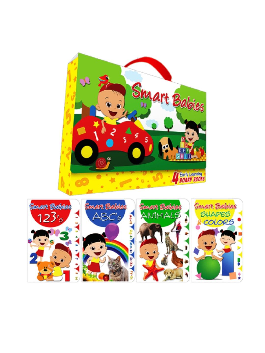 Learning is Fun Smart Babies - Early Learning Board Books with Carry Case (No Color- Image 1)