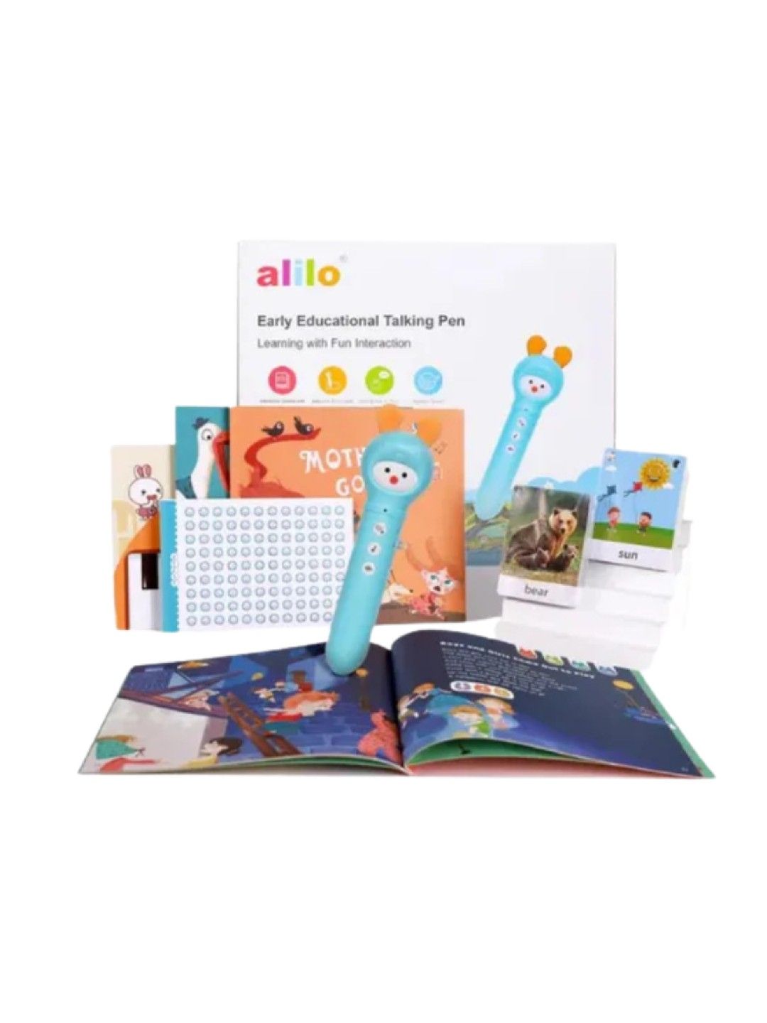 Alilo Cognitive Learning Pen (English) Complete Set with Flash Cards and Books (No Color- Image 2)