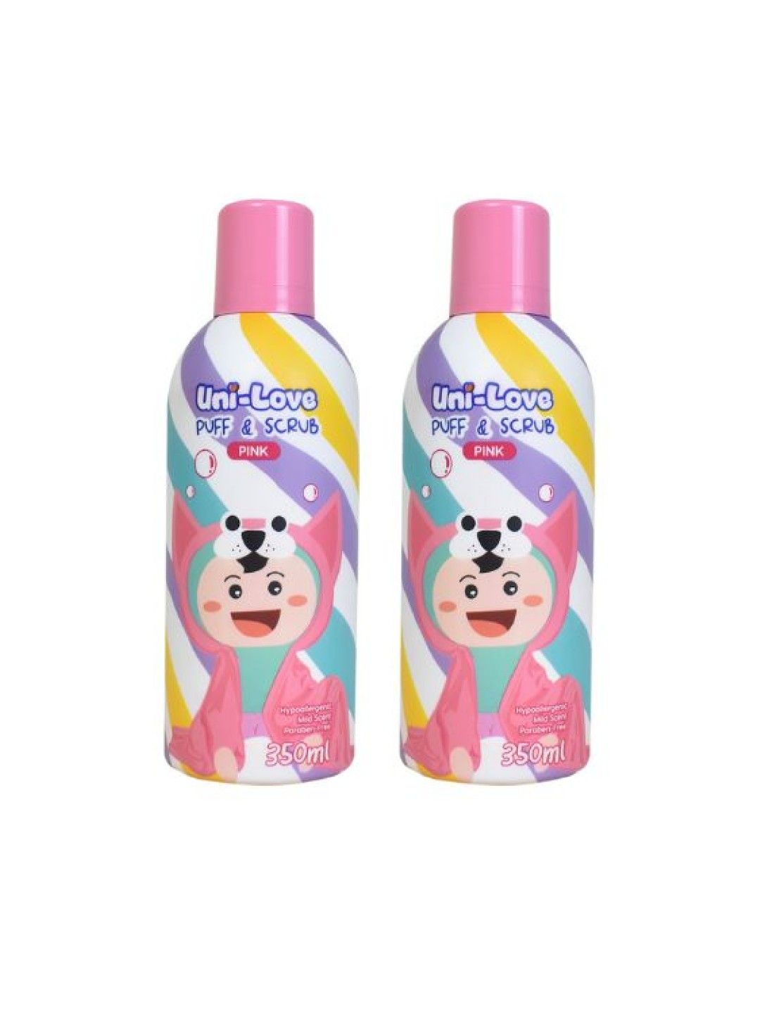 Uni-love Puff and Scrub (Pink) 350ml (Bottle of 2) (No Color- Image 1)