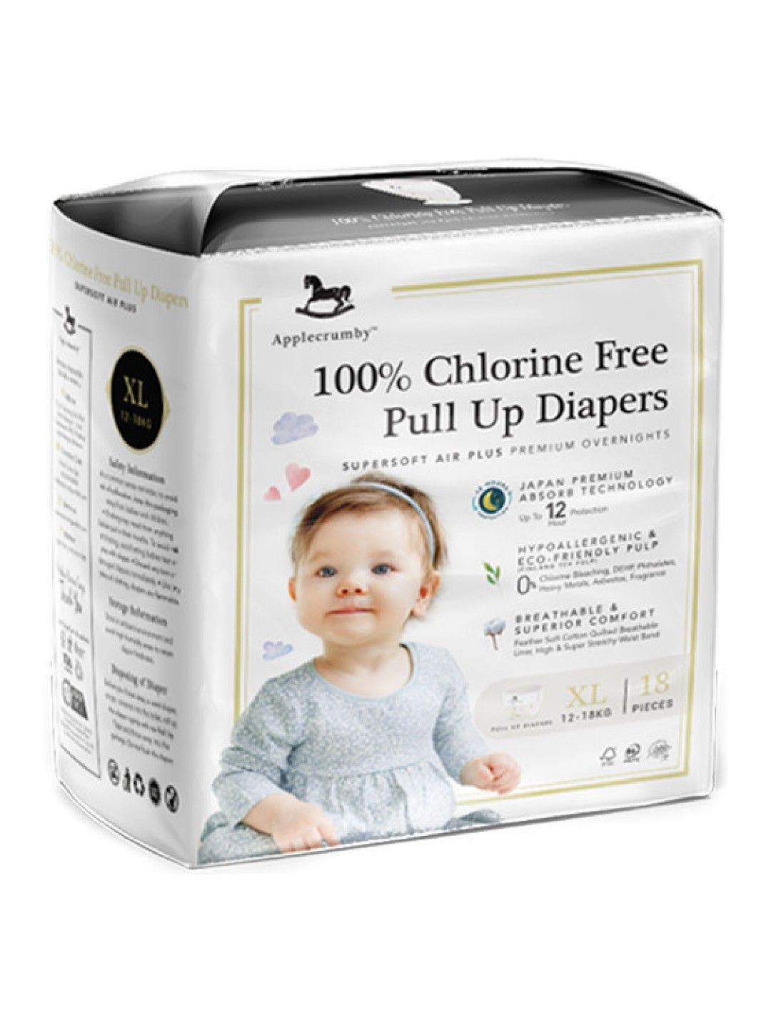 Applecrumby Pullup Diapers XL (18pcs) (No Color- Image 1)