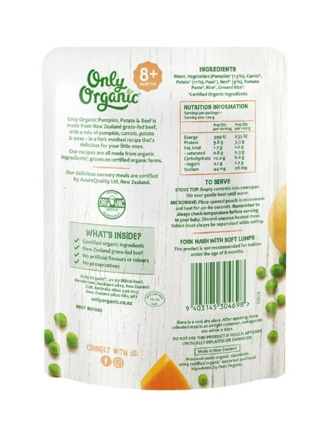 Only Organic Pumpkin, Potato & Beef (170g) (No Color- Image 2)