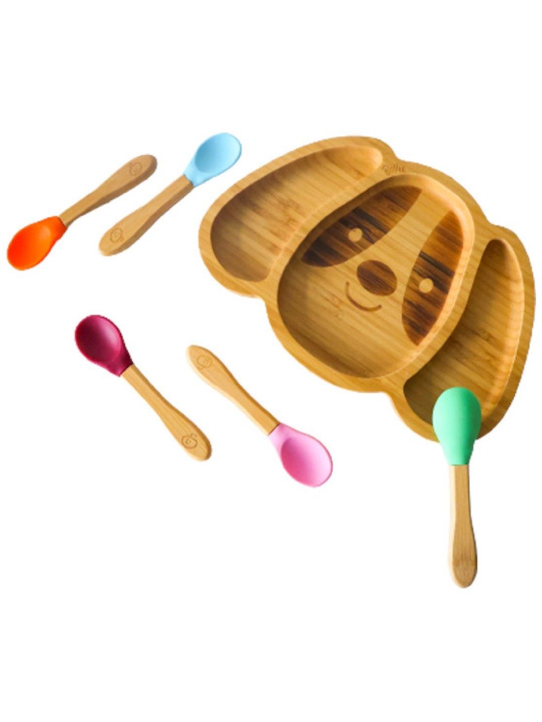 Bollie Baby Premium Bamboo Puppy Suction Plate with Spoon