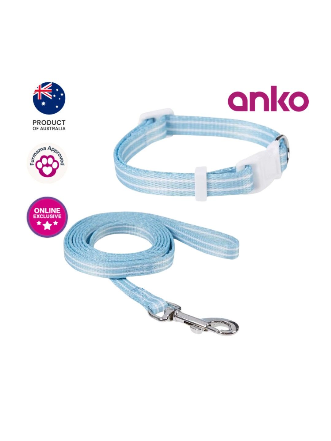 Anko Puppy Collar & Lead (Blue- Image 1)