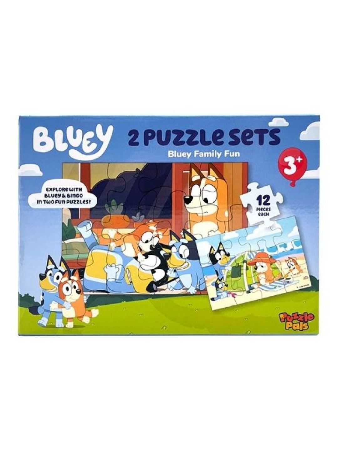 Bluey Puzzle Pals Bluey Family Fun Jigsaw Puzzles (2 sets x 12 pcs) (No Color- Image 4)