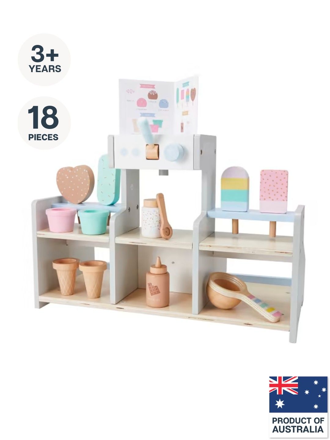 Anko 18-Piece Wooden Ice-Cream Shop (No Color- Image 1)