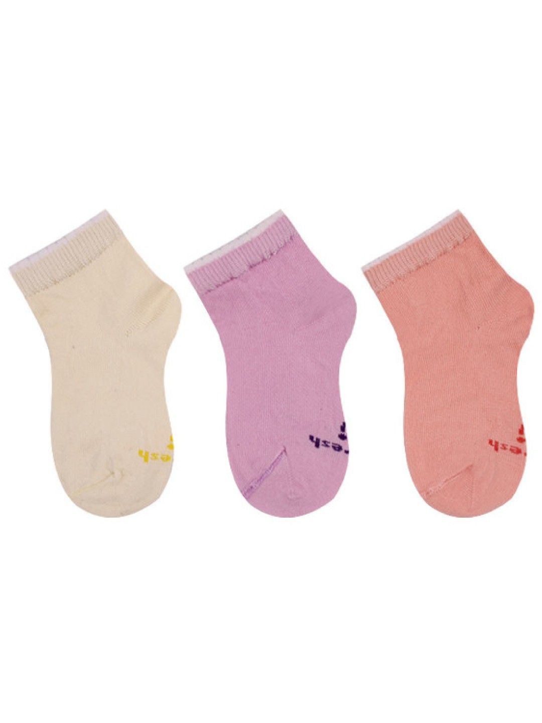 Biofresh Infant Girls' Antimicrobial Cotton Ankle Lite Casual Socks 3 pairs (RIGCG9107) (Assorted- Image 1)