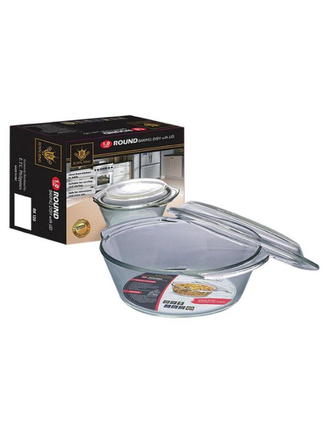 Royal King Round Baking Dish with Lid (1 Liter- Image 1)