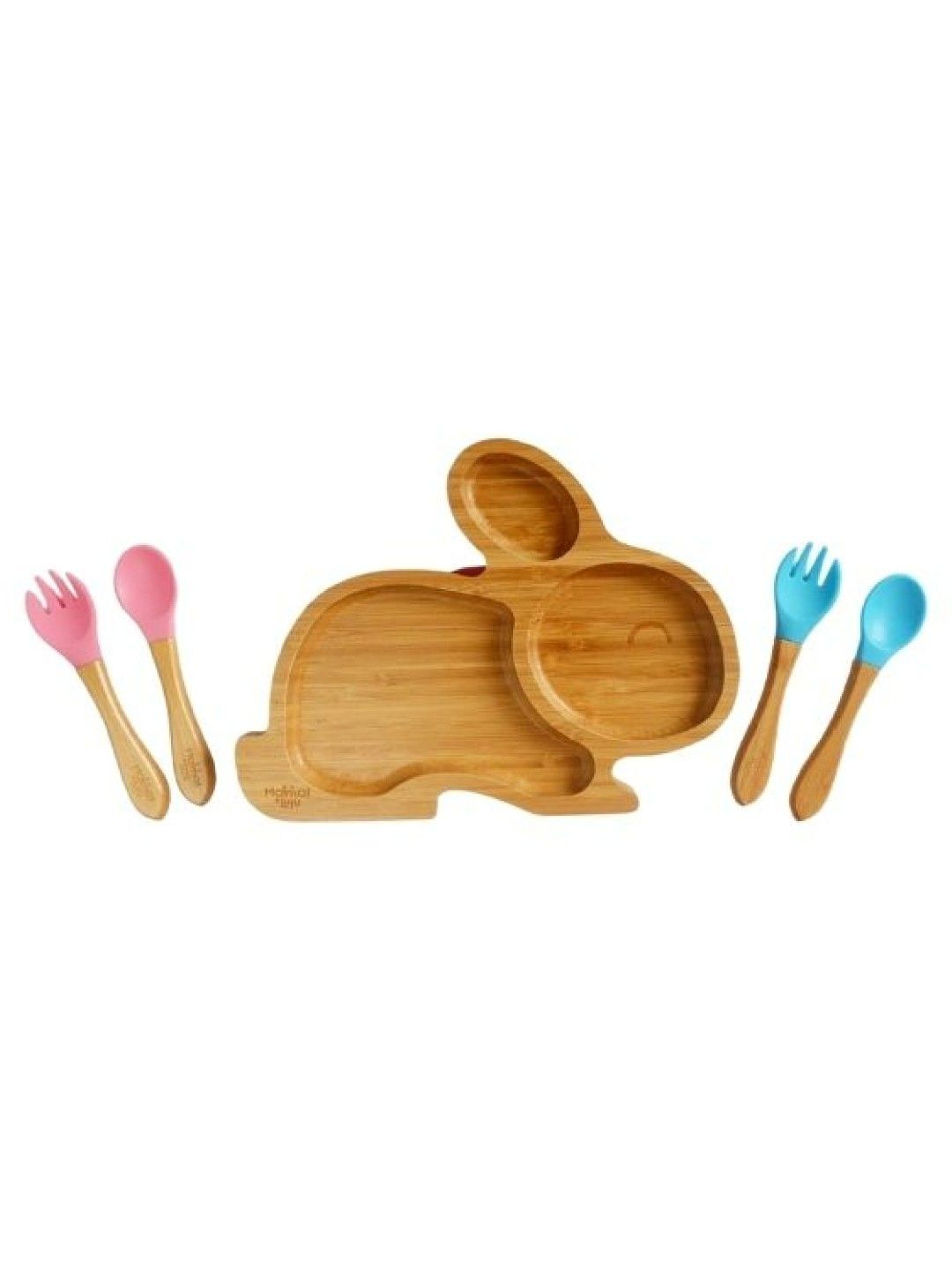 Matmat + Lulu Rabbit Premium Bamboo Plate (with Spoon and Fork)