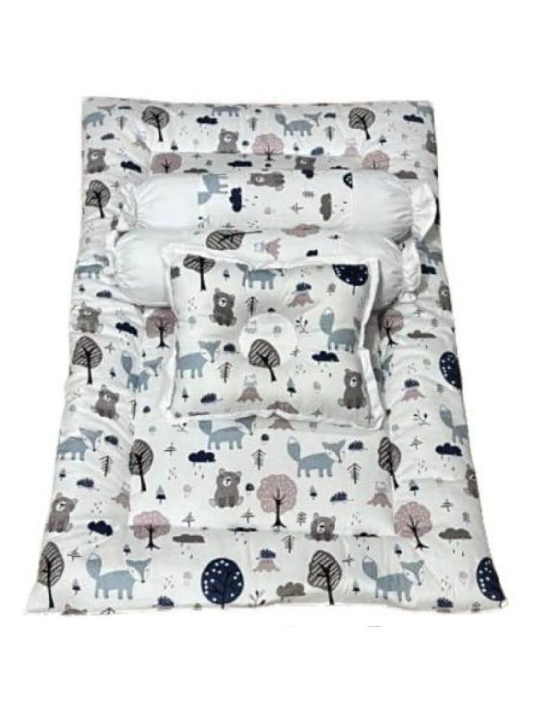 QT Hub 7pc. Baby Bedding Set (Rainforest White- Image 1)