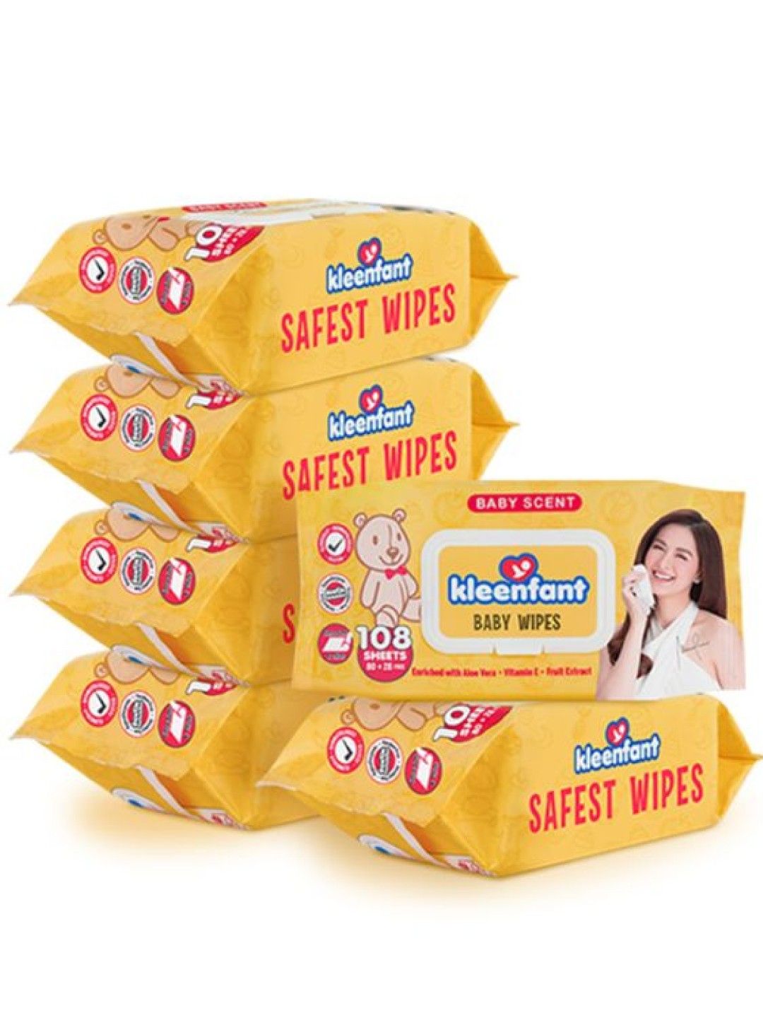 Kleenfant Baby Scent Scented Baby Wipes (108 sheets) Pack of 6 (No Color- Image 1)