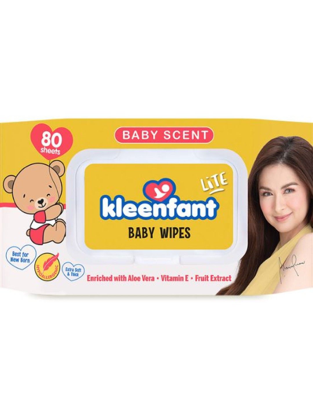 Kleenfant Lite Powder Scent Baby Wipes 80 sheets (No Color- Image 1)