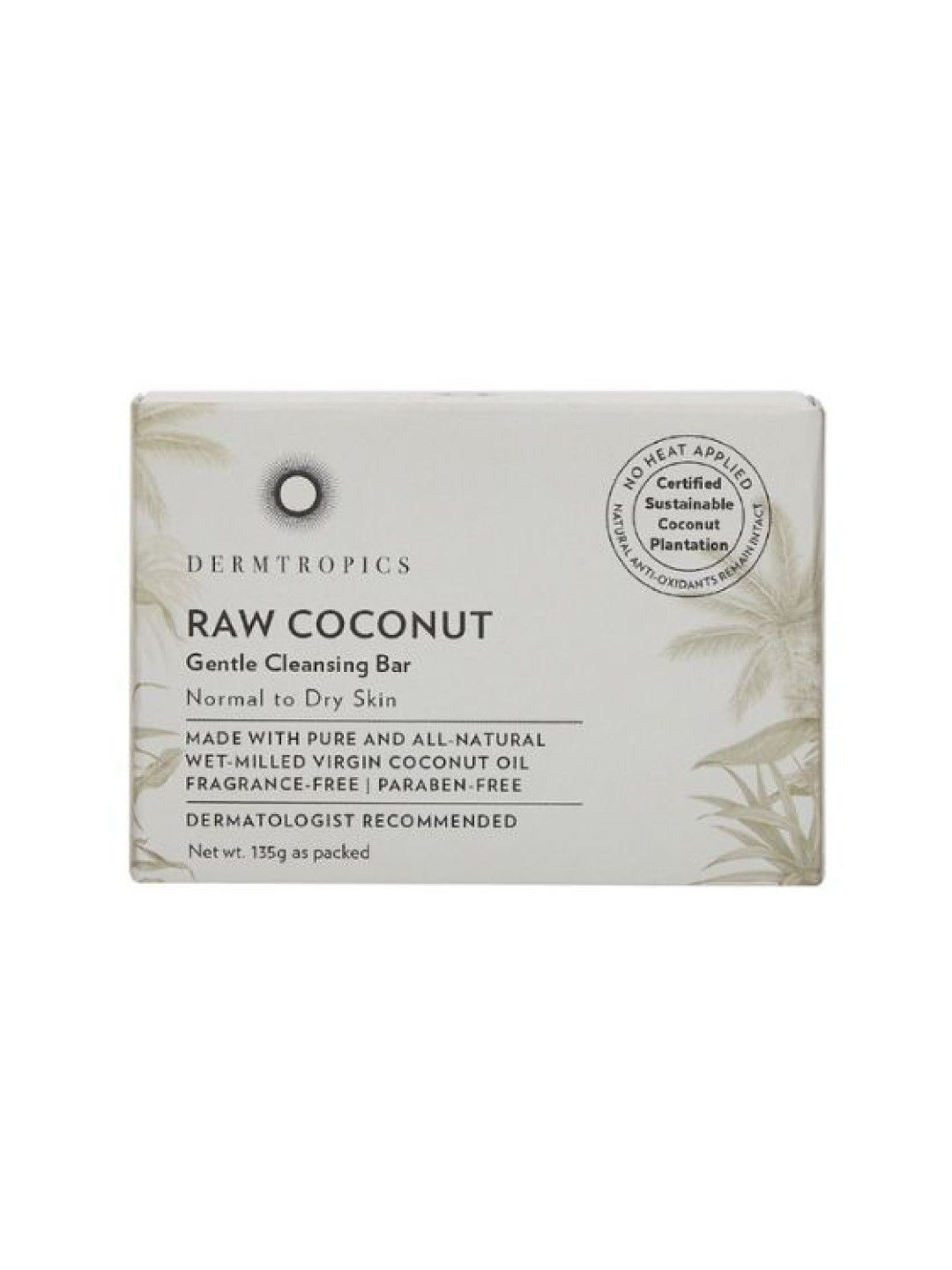 Dermtropics Raw Coconut Gentle Cleansing Bar Soap (135g) [Exp. Apr 2025]