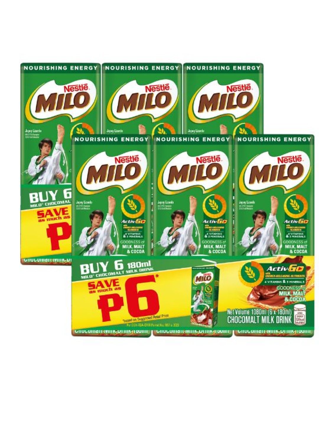 Milo Ready-to-Drink Flavoured Milk (180ml) x 6