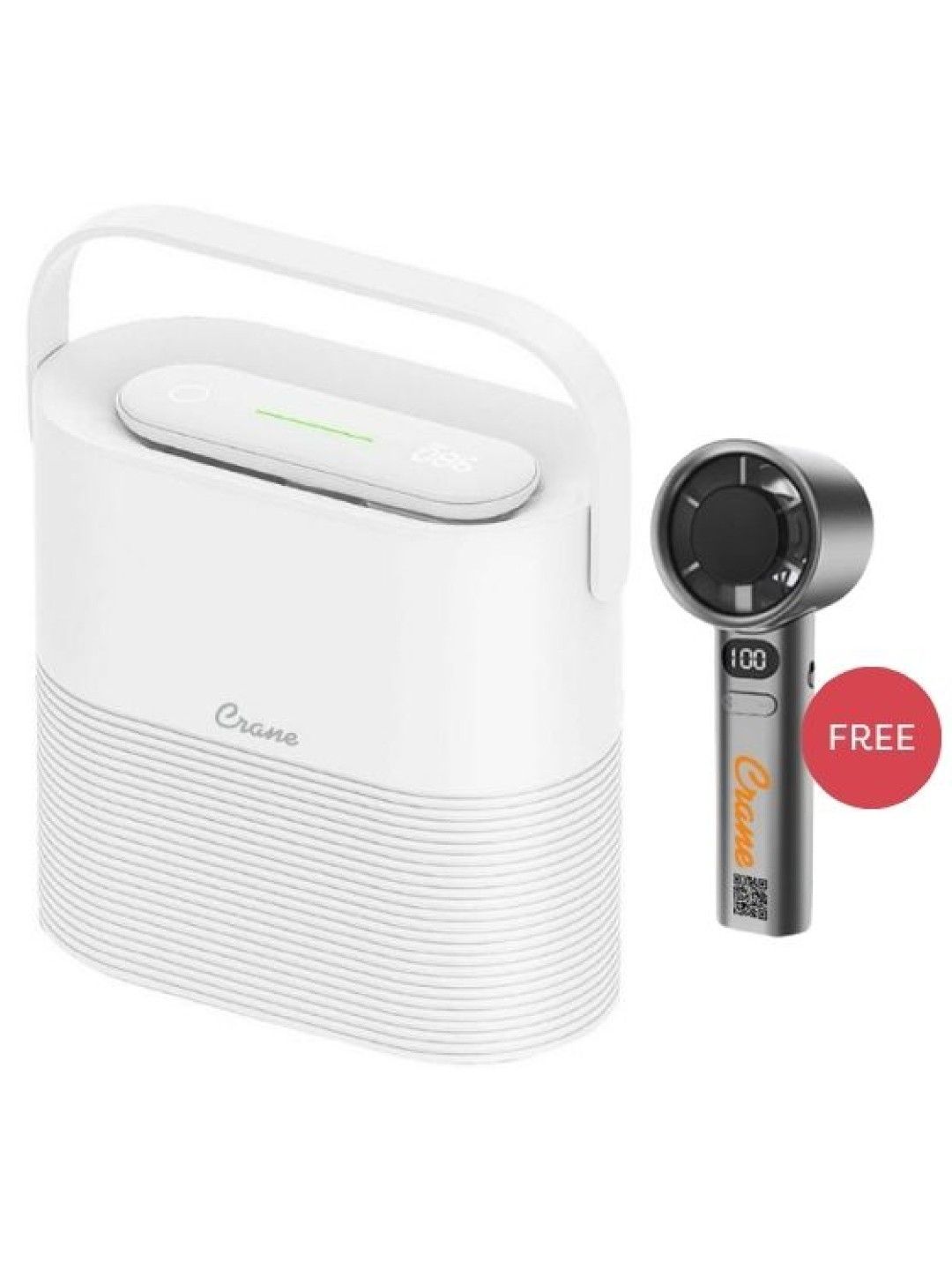 Crane Rechargeable Portable Air Purifier with FREE Portable Jet Fan (No Color- Image 1)