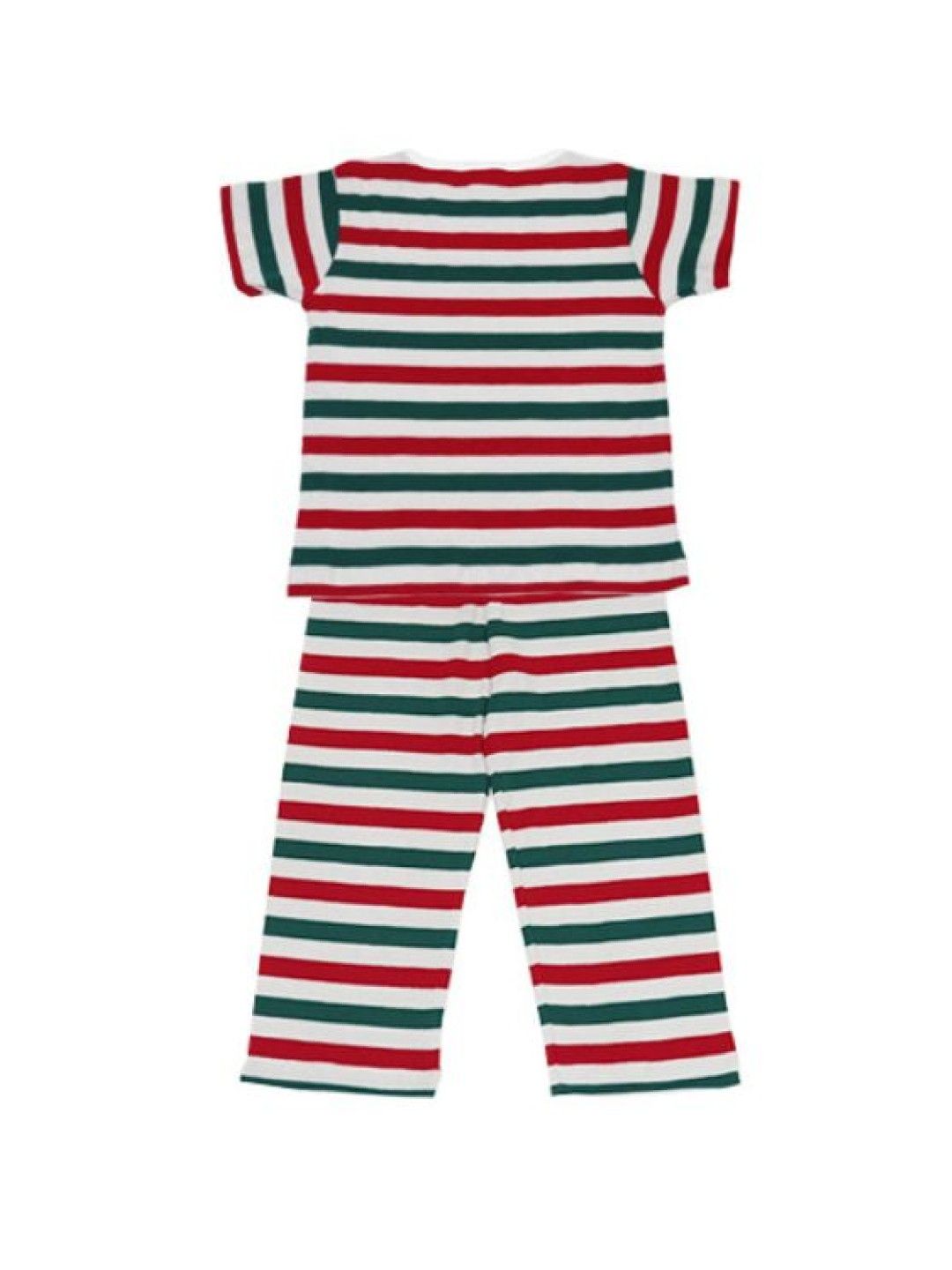 bean fashion Stripes Shortsleeves Pajama Set (Red- Image 2)