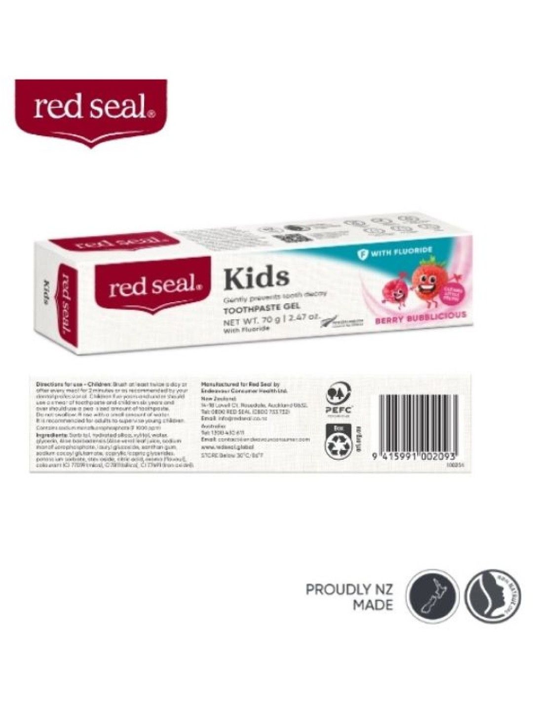 Red Seal Red Seal Kids Berry Bubblicious Toothpaste 70g (with Flouride) (No Color- Image 3)