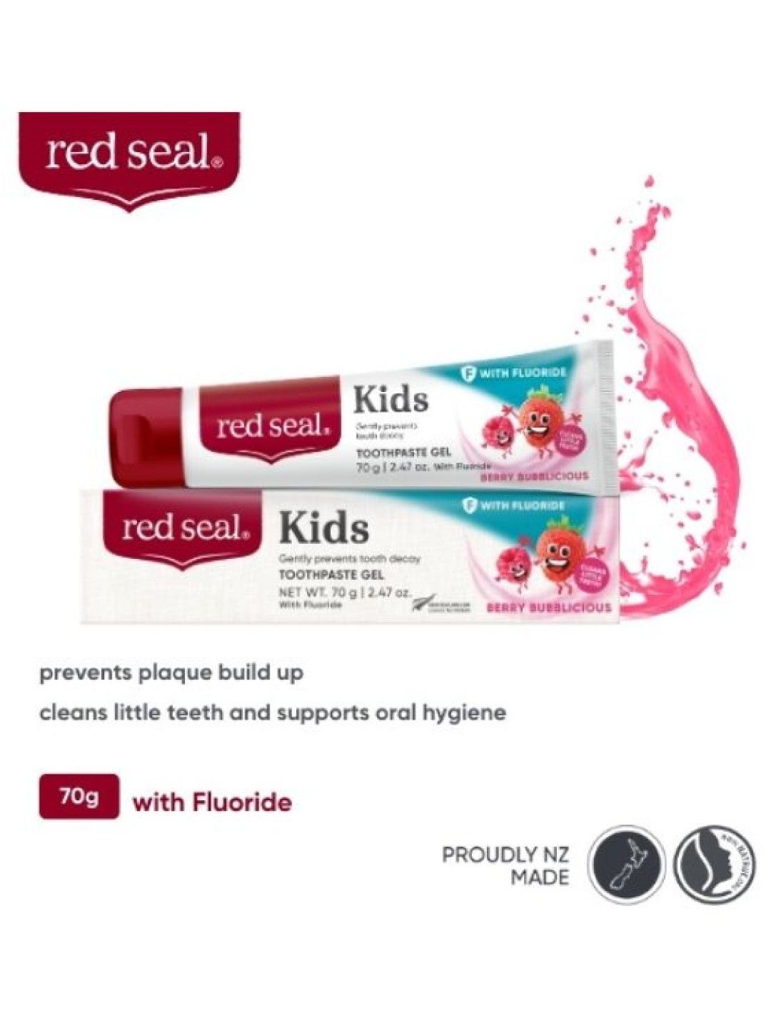 Red Seal Red Seal Kids Berry Bubblicious Toothpaste 70g (with Flouride) (No Color- Image 2)