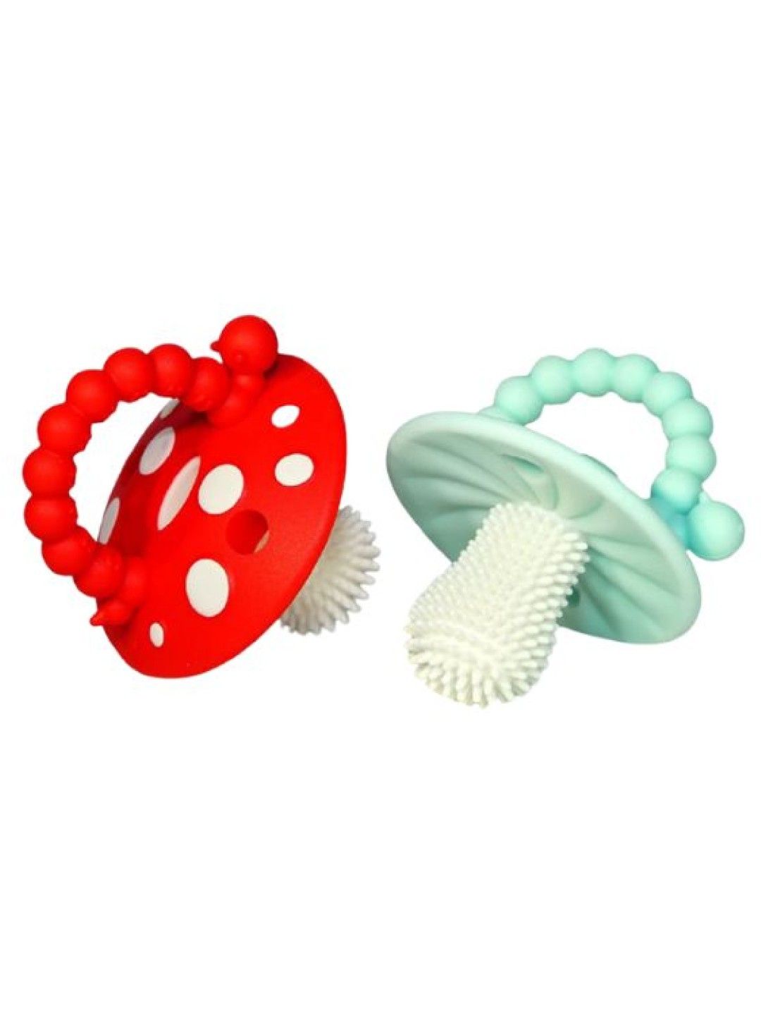 Raz Baby Chompy Mushroom Silicone Teether (Red and Blue- Image 1)