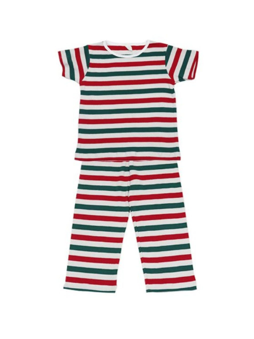 bean fashion Stripes Shortsleeves Pajama Set (Red- Image 1)