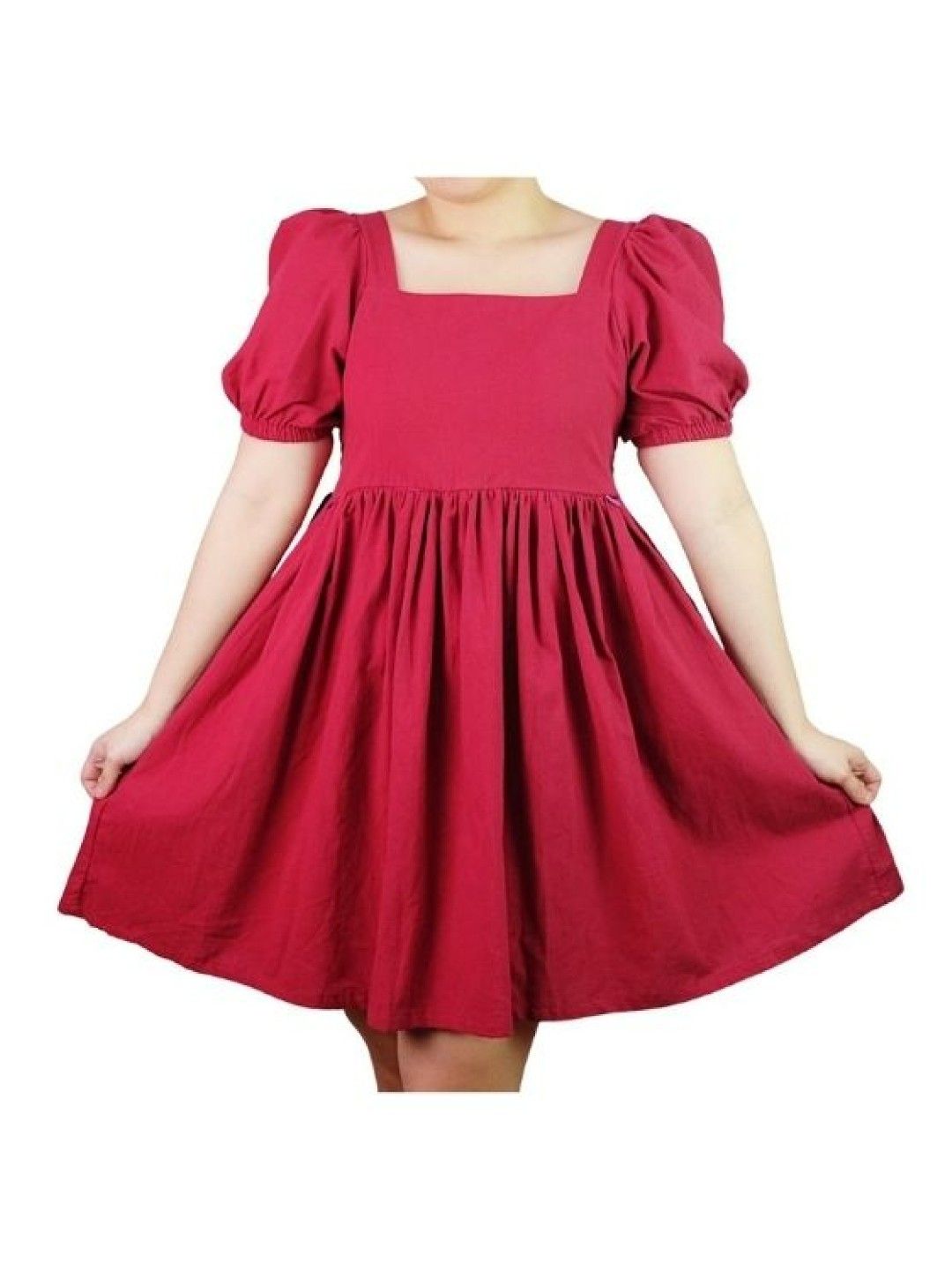 Mombina Dolly Padded Breastfeeding Dress (Red- Image 1)