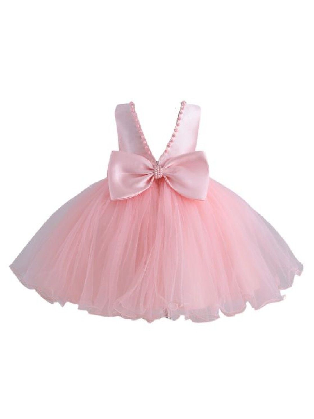 Seams 195 Ribbon Tulle Party Dress (Pink- Image 2)