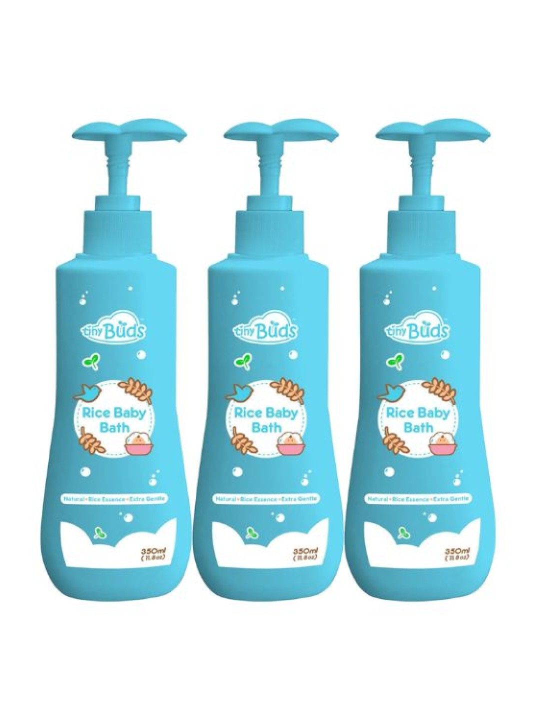 Tiny Buds Rice Baby Bath Bottle (350ml) - Bundle of 3 (No Color- Image 1)