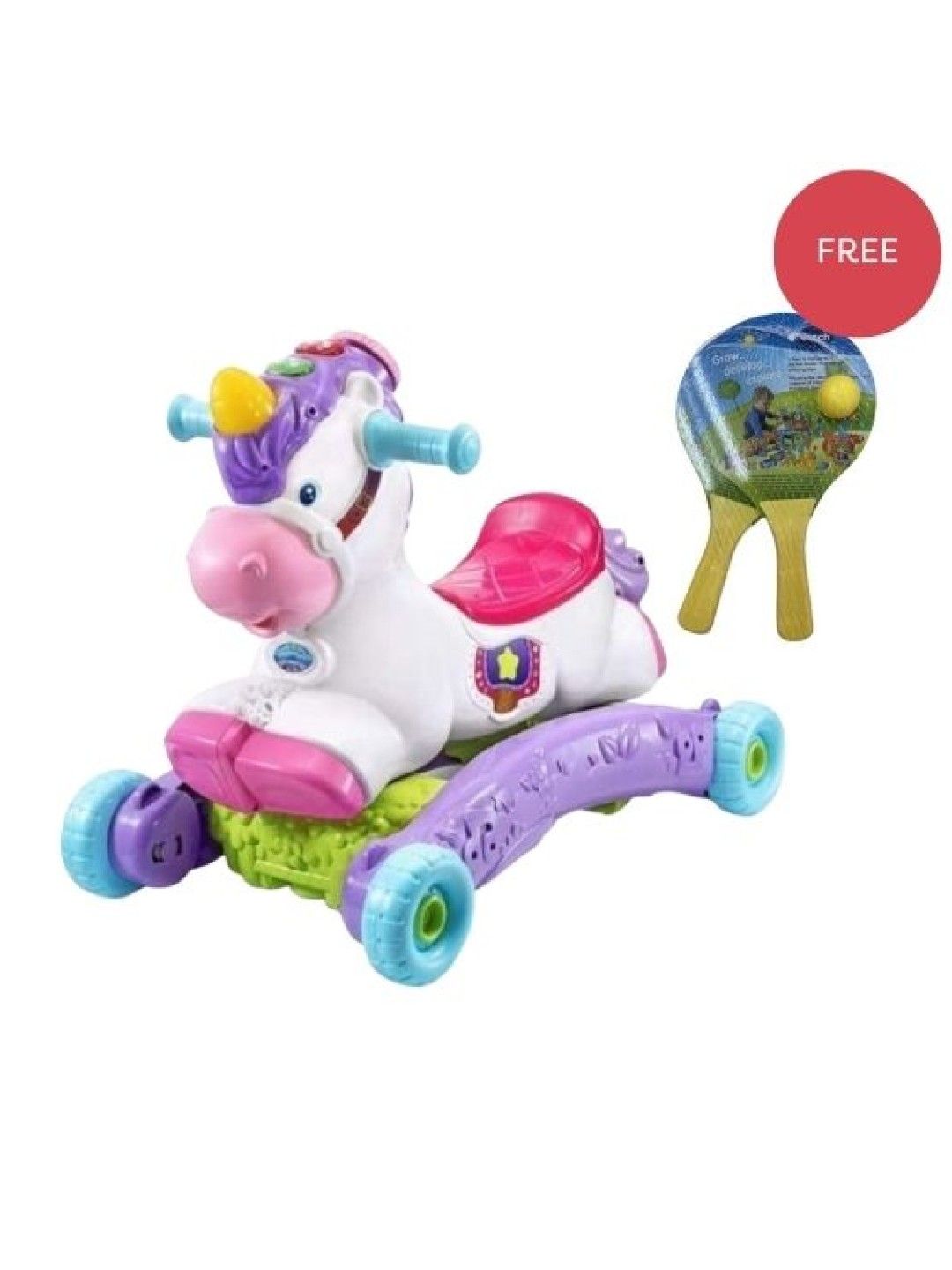 VTech Rock & Ride Unicorn / Kids Horse Rocker Toy with FREE Ping Pong Balls