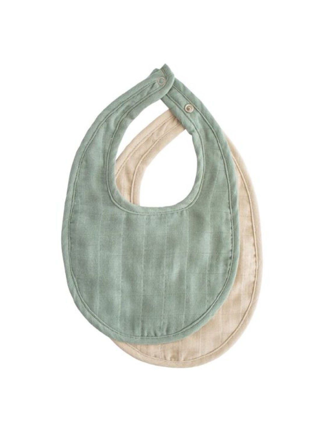 Mushie Muslin Bib 2-Pack (Roman Green/Fog- Image 1)